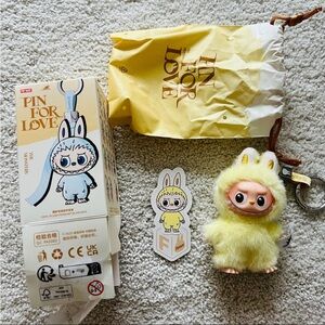 Popmart Labubu 4.0 Pin for Love Series - Letter F plush Keychain pendant